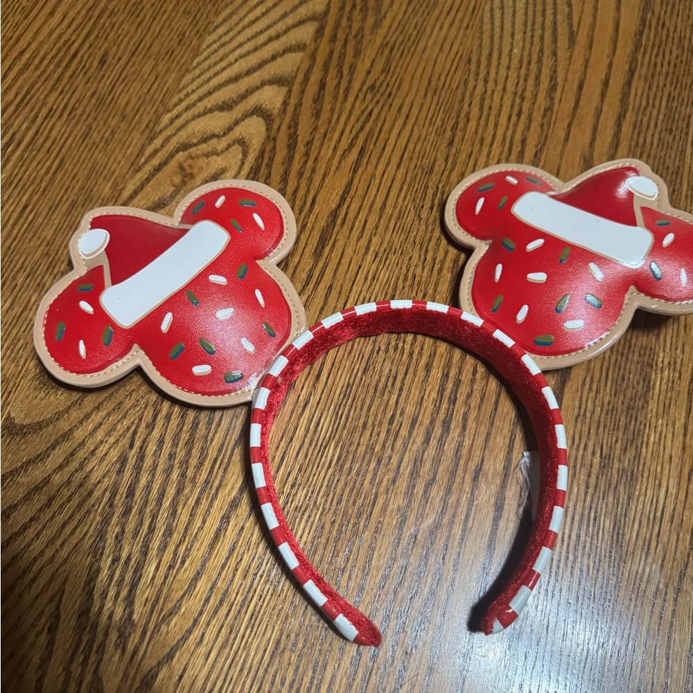 Festive Christmas Red Santa Mouse Ears Headband